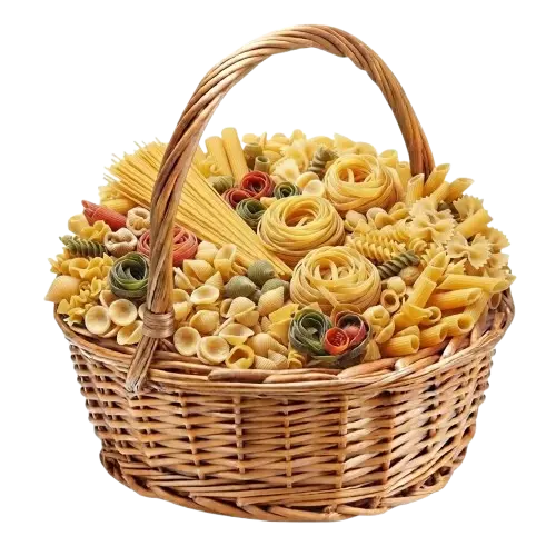 panier avec des pâtes